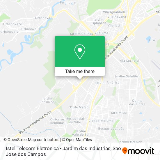 Mapa Istel Telecom Eletrônica - Jardim das Indústrias