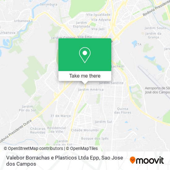 Mapa Valebor Borrachas e Plasticos Ltda Epp