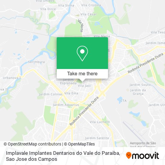Implavale Implantes Dentarios do Vale do Paraiba map