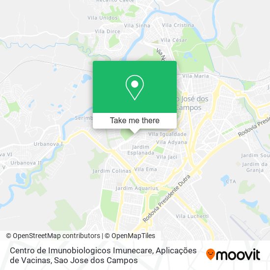 Centro de Imunobiologicos Imunecare, Aplicações de Vacinas map