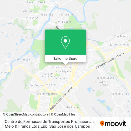 Centro de Formacao de Transportes Profissionais Melo & Franca Ltda Epp map