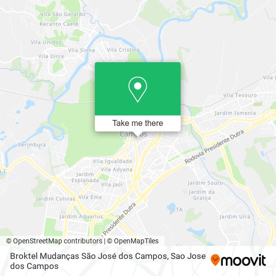 Mapa Broktel Mudanças São José dos Campos