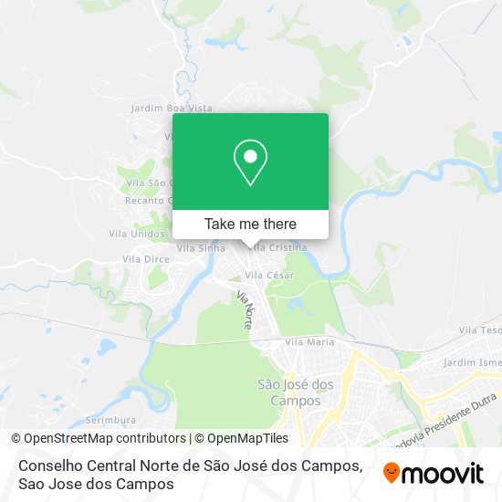 Mapa Conselho Central Norte de São José dos Campos