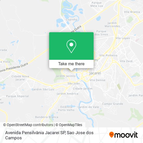 Avenida Pensilvânia Jacareí SP map