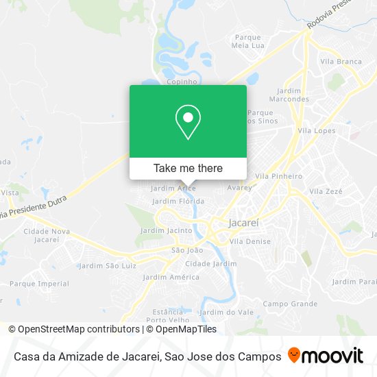 Casa da Amizade de Jacarei map