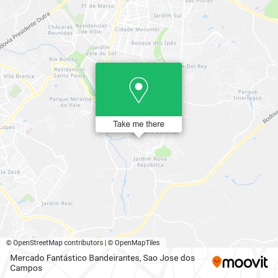 Mercado Fantástico Bandeirantes map