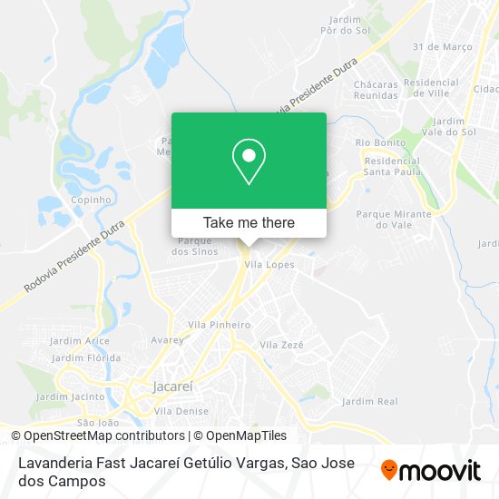 Mapa Lavanderia Fast Jacareí Getúlio Vargas