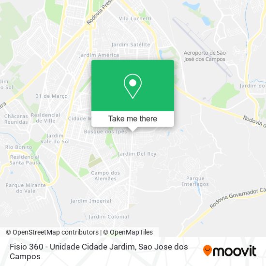 Mapa Fisio 360 - Unidade Cidade Jardim