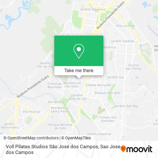 Mapa Voll Pilates Studios São José dos Campos