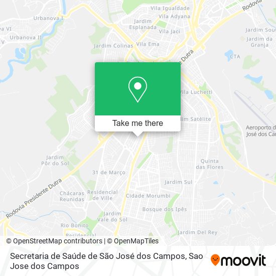 Secretaria de Saúde de São José dos Campos map