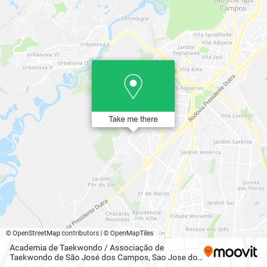 Mapa Academia de Taekwondo / Associação de Taekwondo de São José dos Campos