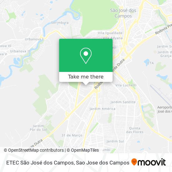 Mapa ETEC São José dos Campos