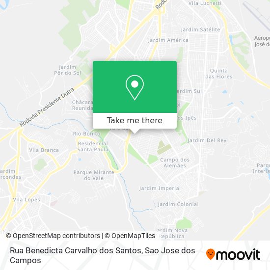 Mapa Rua Benedicta Carvalho dos Santos