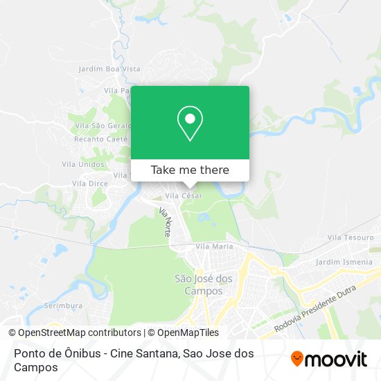 Mapa Ponto de Ônibus - Cine Santana