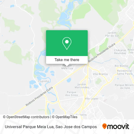 Universal Parque Meia Lua map
