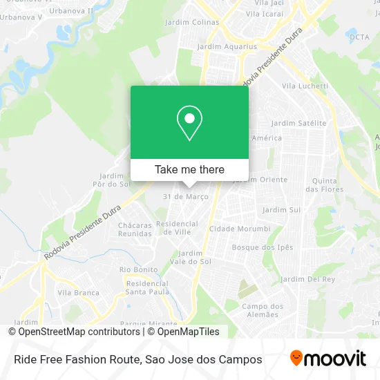 Ride Free Fashion Route map