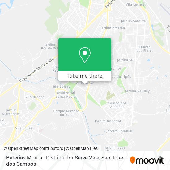 Baterias Moura - Distribuidor Serve Vale map