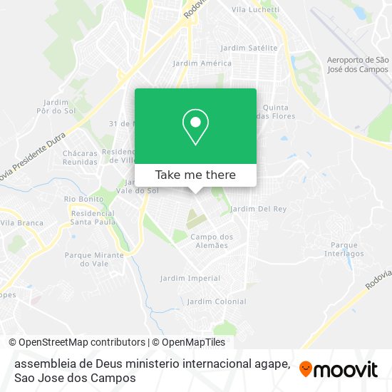 Mapa assembleia de Deus ministerio internacional agape