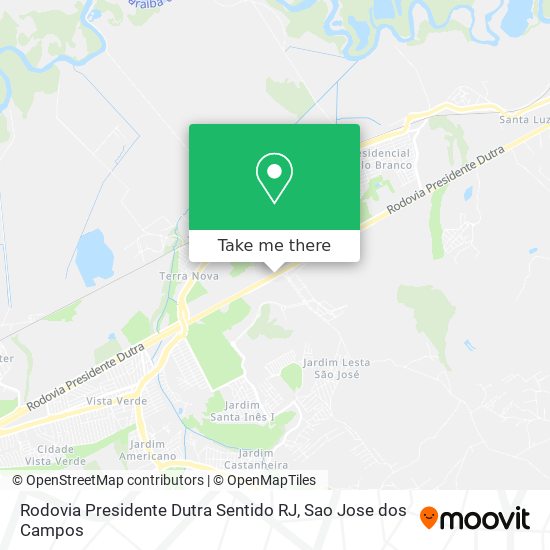 Rodovia Presidente Dutra Sentido RJ map