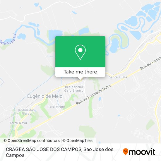 CRAGEA SÃO JOSÉ DOS CAMPOS map