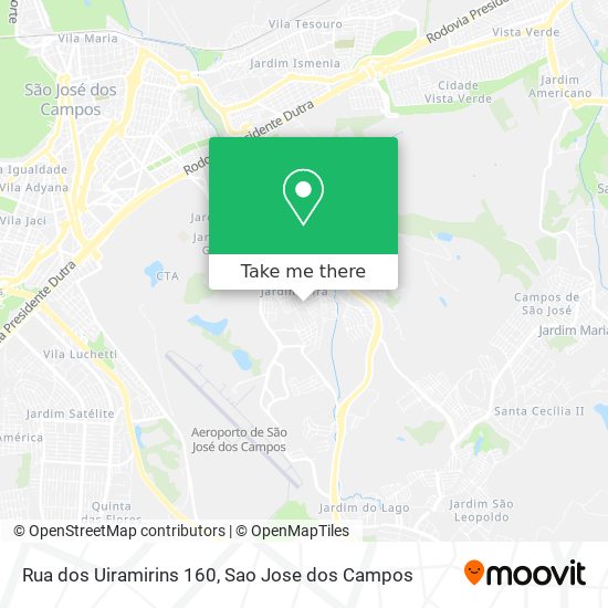 Rua dos Uiramirins 160 map