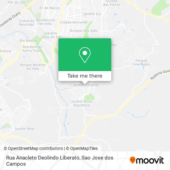 Mapa Rua Anacleto Deolindo Liberato