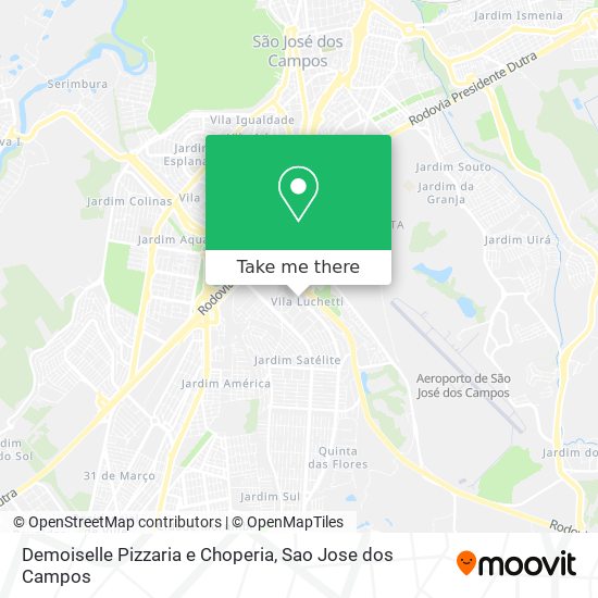 Mapa Demoiselle Pizzaria e Choperia