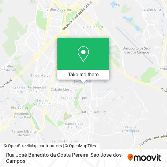 Rua José Benedito da Costa Pereira map