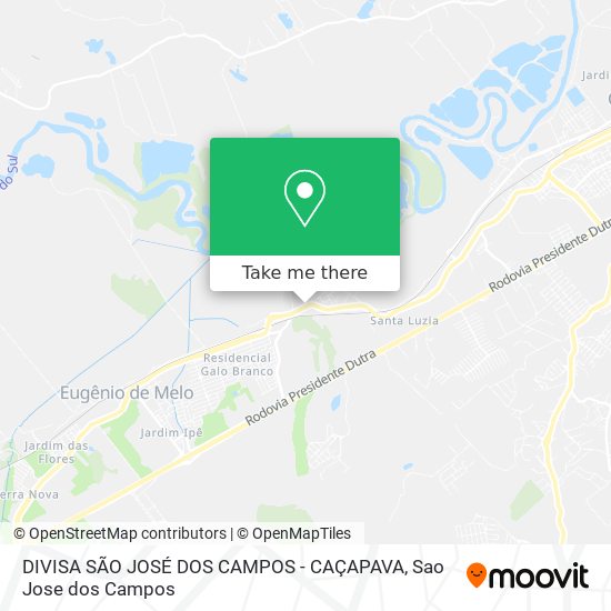 DIVISA SÃO JOSÉ DOS CAMPOS - CAÇAPAVA map