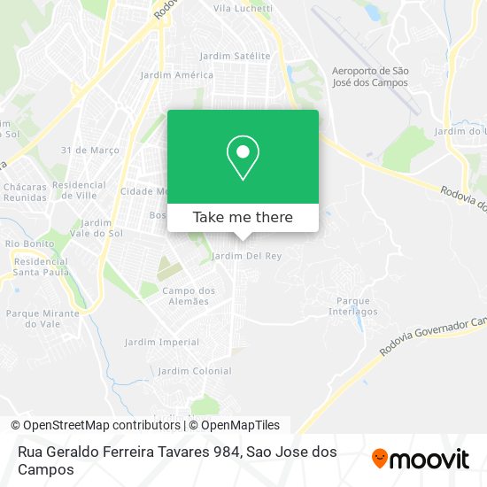 Rua Geraldo Ferreira Tavares 984 map