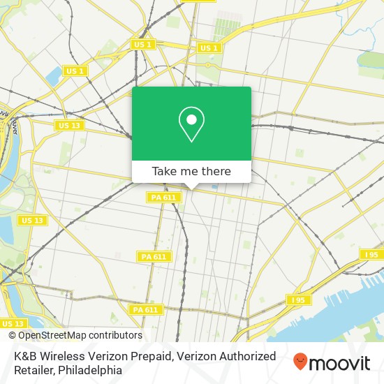 Mapa de K&B Wireless Verizon Prepaid, Verizon Authorized Retailer