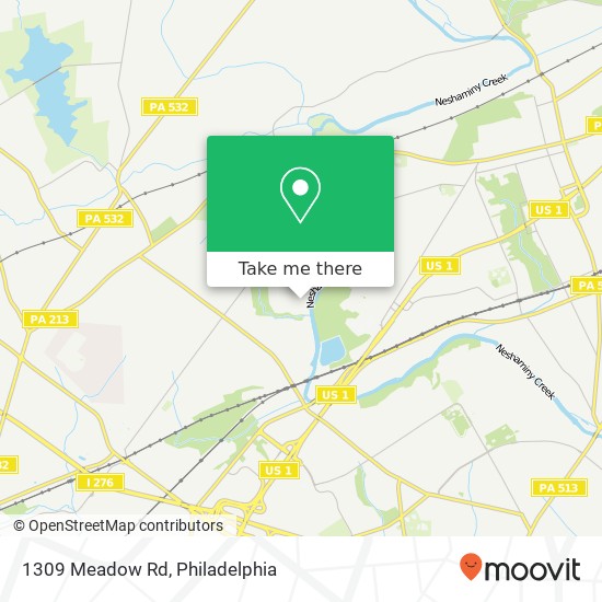 Mapa de 1309 Meadow Rd