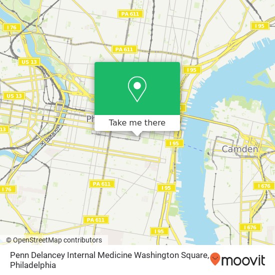 Penn Delancey Internal Medicine Washington Square map