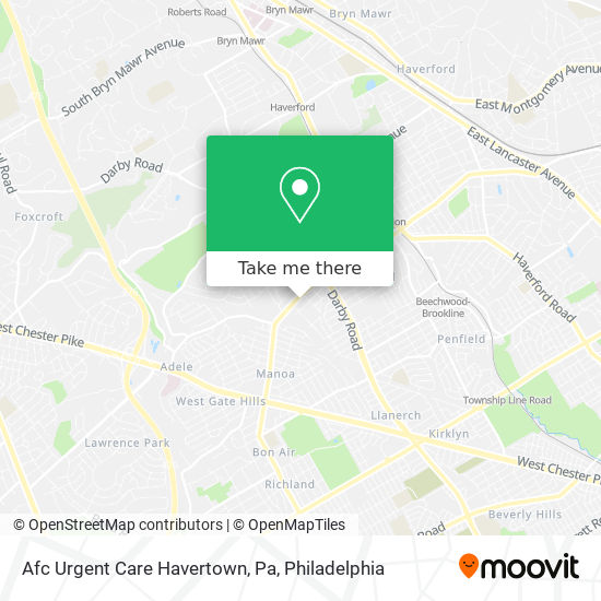 Afc Urgent Care Havertown, Pa map