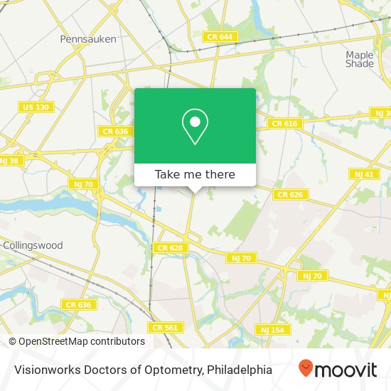 Mapa de Visionworks Doctors of Optometry