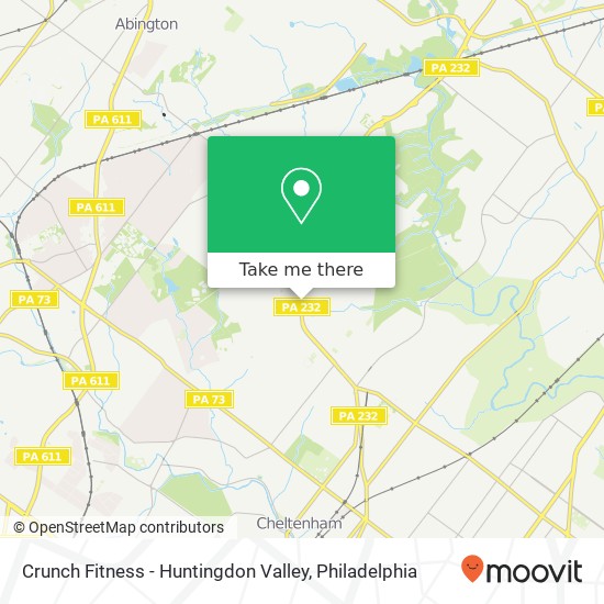 Mapa de Crunch Fitness - Huntingdon Valley