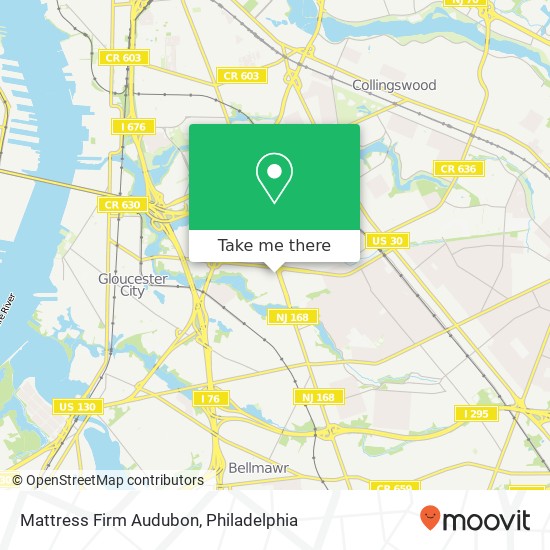 Mattress Firm Audubon map