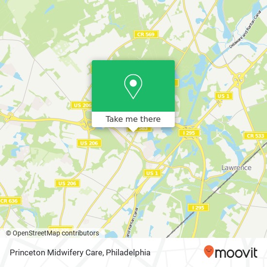 Princeton Midwifery Care map