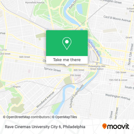 Mapa de Rave Cinemas University City 6