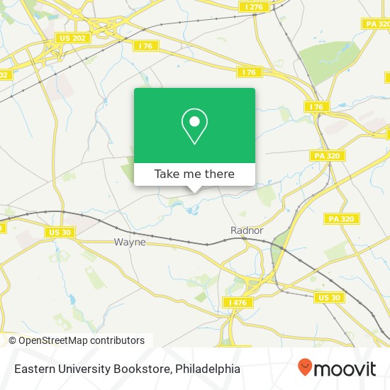 Mapa de Eastern University Bookstore