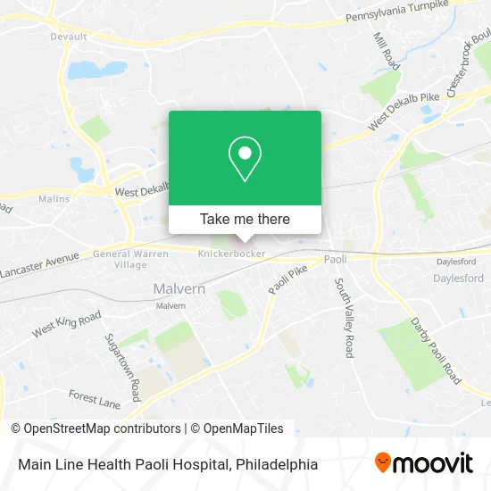 Main Line Health Paoli Hospital map
