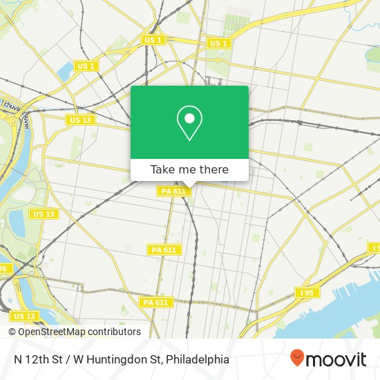 Mapa de N 12th St / W Huntingdon St