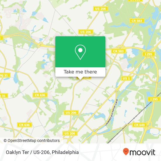 Oaklyn Ter / US-206 map