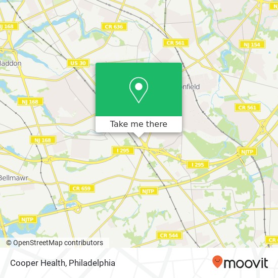 Mapa de Cooper Health