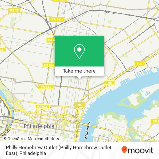 Mapa de Philly Homebrew Outlet