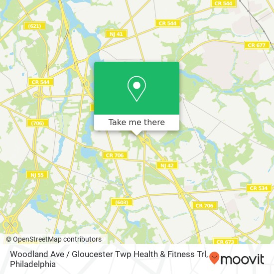 Mapa de Woodland Ave / Gloucester Twp Health & Fitness Trl