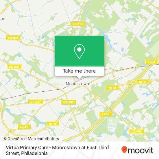 Mapa de Virtua Primary Care - Moorestown at East Third Street