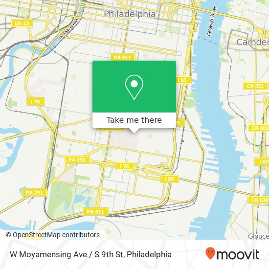 W Moyamensing Ave / S 9th St map