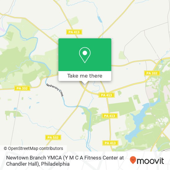 Mapa de Newtown Branch YMCA (Y M C A Fitness Center at Chandler Hall)