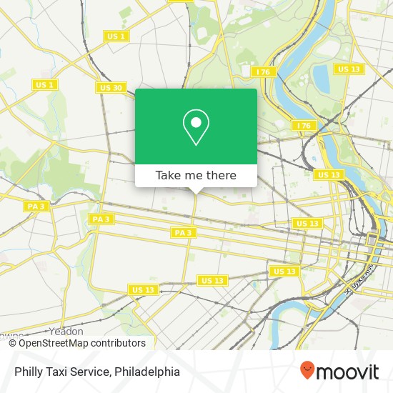 Mapa de Philly Taxi Service